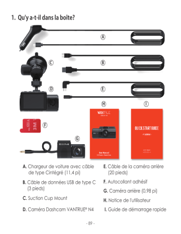 N4 Triple Dashcam 1440P+Double 1080P Avant et Arrière | VANTRUE N4 Triple Dashcam 1440P+Dual 1080P Avant et Arrière Manuel utilisateur | Fixfr