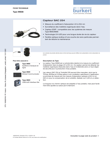 MS08 | Burkert 8905 Online Analysis System Fiche technique | Fixfr