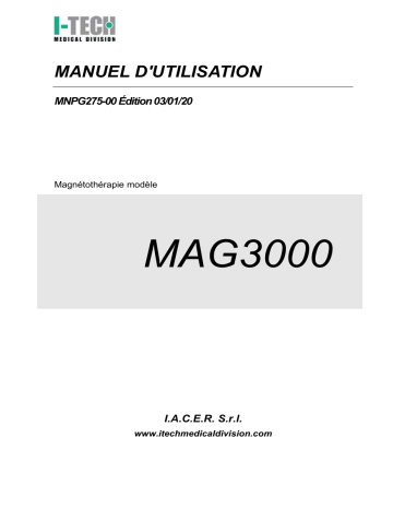 Gima 28314 MAG 3000 MAGNETOTHERAPY - 2 channels Manuel du propriétaire | Fixfr