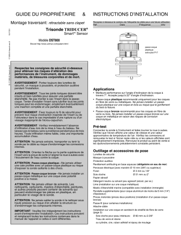 Airmar B17, P17 DST800 TRIDUCER Multisensor NO Valve Manuel du propriétaire | Fixfr