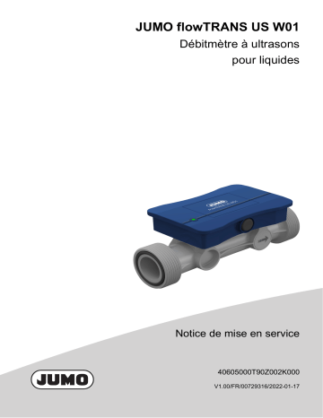 JUMO flowTRANS US W01 Ultrasonic Flowmeter for Liquid Mode d'emploi | Fixfr