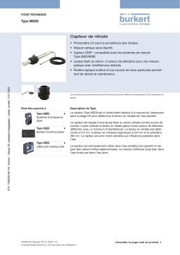 Burkert MS09 Nitrate sensor Fiche technique