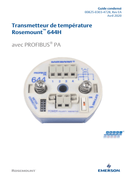 Rosemount 644H Transmetteurs de température Profibus PA Mode d'emploi