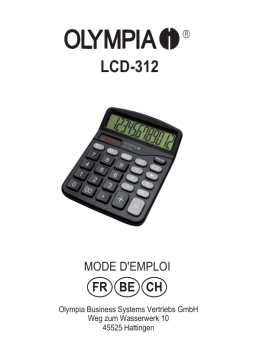 Olympia LCD 312 Calculators Manuel utilisateur