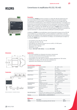 Circutor M62141. RS-232/485 Intelligent converter and amplifier Fiche technique