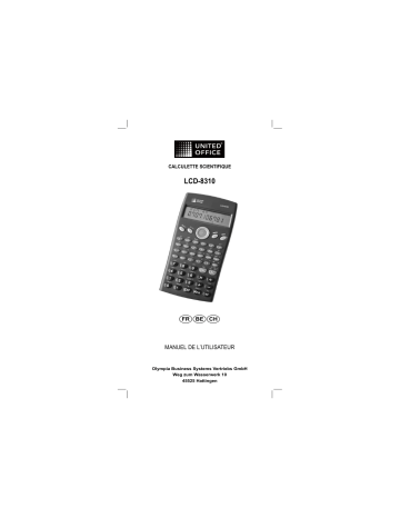 Olympia LCD 8310 Calculators Manuel utilisateur | Fixfr