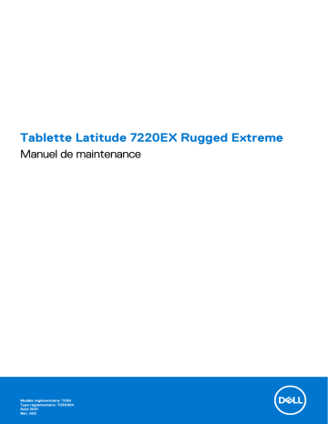 Dell Latitude 7220EX Rugged Extreme tablet Manuel du propriétaire | Fixfr