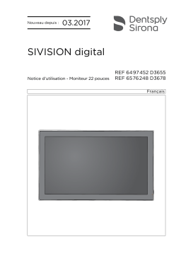 Dentsply Sirona Sivision Digital, 22 inch monitor DC and AC Model 2017 Mode d'emploi