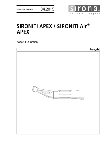 Dentsply Sirona SiroNiTi APEX / Air+ APEX Mode d'emploi | Fixfr