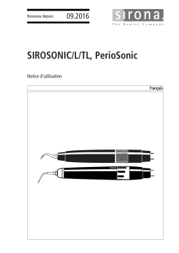 Dentsply Sirona SiroSonic, SiroSonic L/TL, PerioSonic Mode d'emploi