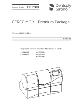 Dentsply Sirona CEREC MC XL Premium Package Mode d'emploi