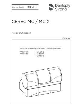 Dentsply Sirona CEREC MC, CEREC MC X Mode d'emploi