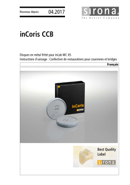 Dentsply Sirona inCoris CCB Mode d'emploi