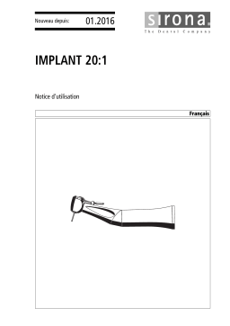 Dentsply Sirona Implant 20:1 Mode d'emploi