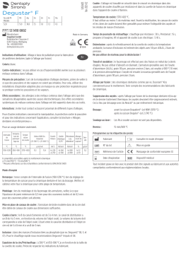 Dentsply Sirona Degustar F Mode d'emploi