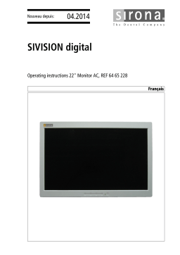 Dentsply Sirona Sivision Digital, 22 inch Monitor AC Mode d'emploi