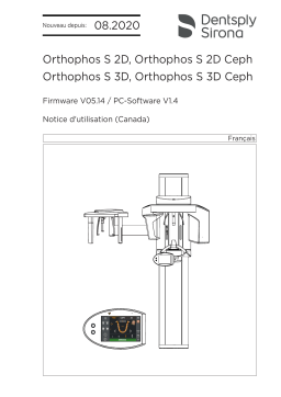 Dentsply Sirona Orthophos S 2D / S 3D / S 2D Ceph / S 3D Ceph Mode d'emploi