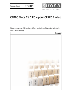 Dentsply Sirona CEREC Blocs C / C PC Mode d'emploi