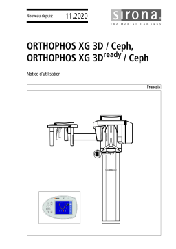 Dentsply Sirona ORTHOPHOS XG 3D / 3D ready / 3D Ceph / 3D ready Ceph Mode d'emploi