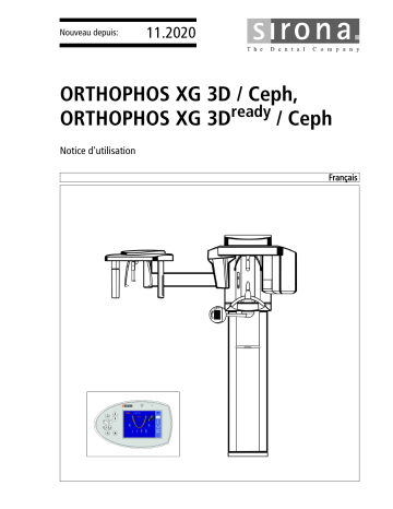 Dentsply Sirona ORTHOPHOS XG 3D / 3D ready / 3D Ceph / 3D ready Ceph Mode d'emploi | Fixfr