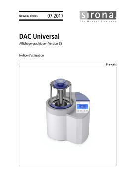 Dentsply Sirona DAC Universal GUI, Software >= 4.7/0 Mode d'emploi