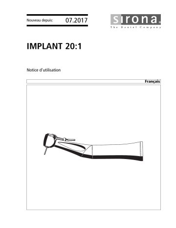 Dentsply Sirona Implant 20:1 Mode d'emploi | Fixfr