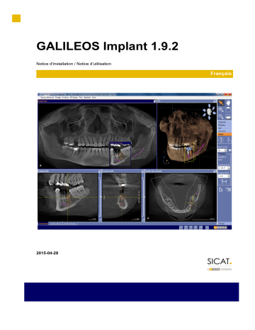 Dentsply Sirona GALILEOS Implant Version 1.9.2 Mode d'emploi | Fixfr