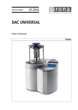 Dentsply Sirona DAC Universal GUI/Text, Software <= 3.6.42 or 4.6.42 Mode d'emploi