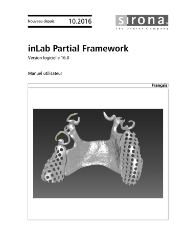 Dentsply Sirona inLab CAD SW 16.0.x, inLab Partial Framework Mode d'emploi | Fixfr