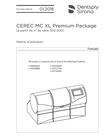 Dentsply Sirona CEREC MC XL Premium Package Mode d'emploi | Fixfr