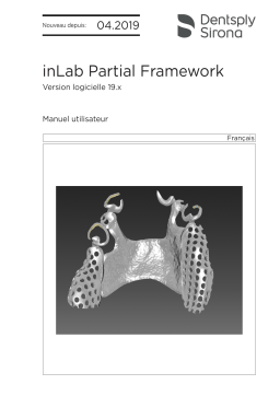 Dentsply Sirona inLab CAD SW 19.0.x, inLab Partial Framework Mode d'emploi