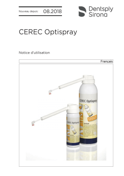 Dentsply Sirona CEREC Optispray Mode d'emploi