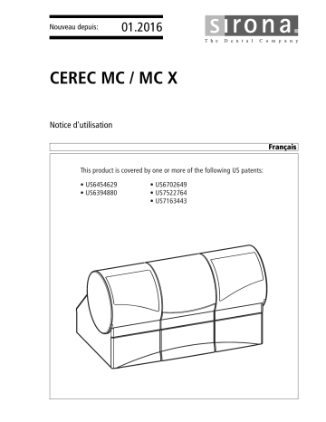 Dentsply Sirona CEREC MC, CEREC MC X Mode d'emploi | Fixfr