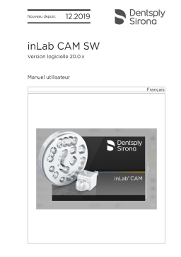 Dentsply Sirona inLab CAM SW 20.0.x Mode d'emploi