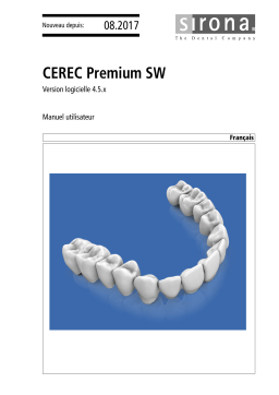Dentsply Sirona CEREC Premium SW 4.5.x Mode d'emploi
