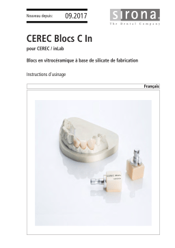 Dentsply Sirona CEREC Blocs C In Mode d'emploi