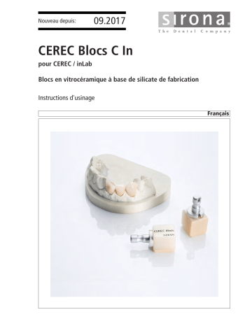 Dentsply Sirona CEREC Blocs C In Mode d'emploi | Fixfr