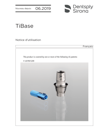 Dentsply Sirona TiBase Mode d'emploi | Fixfr