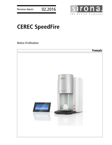 Dentsply Sirona CEREC SpeedFire Mode d'emploi | Fixfr