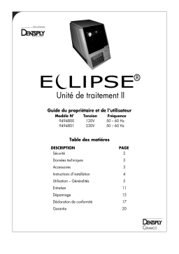 Dentsply Sirona Eclipse Mode d'emploi