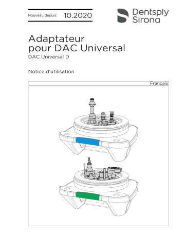 Dentsply Sirona Adapter for DAC Universal D, Blue Lid, Green Lid Mode d'emploi | Fixfr