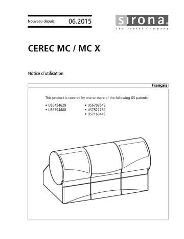 Dentsply Sirona CEREC MC, CEREC MC X Mode d'emploi | Fixfr
