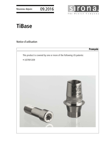 Dentsply Sirona TiBase Mode d'emploi | Fixfr