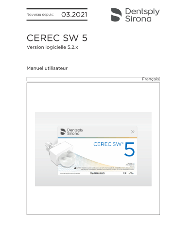 Dentsply Sirona CEREC SW 5.2.x Mode d'emploi | Fixfr