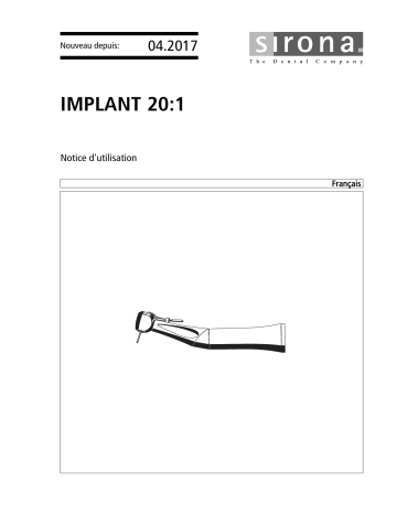 Dentsply Sirona Implant 20:1 Mode d'emploi | Fixfr