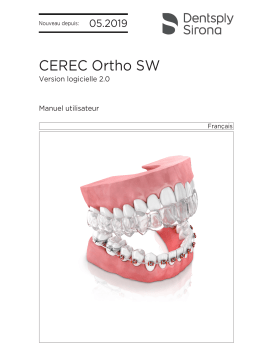 Dentsply Sirona CEREC Ortho SW 2.0.x Mode d'emploi