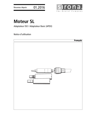 Dentsply Sirona Motor SL, Adapter ISO, Adapter BASIC Mode d'emploi | Fixfr