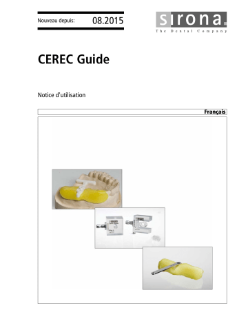 Dentsply Sirona CEREC Guide 1, CEREC Guide 2 Mode d'emploi | Fixfr