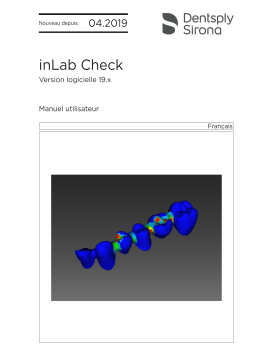 Dentsply Sirona inLab CAD SW 19.0.x, inLab Check Mode d'emploi