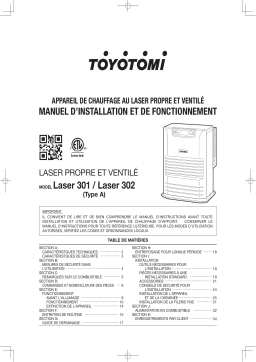 Toyotomi Laser 301/302 Type A Vented Heater Manuel du propriétaire